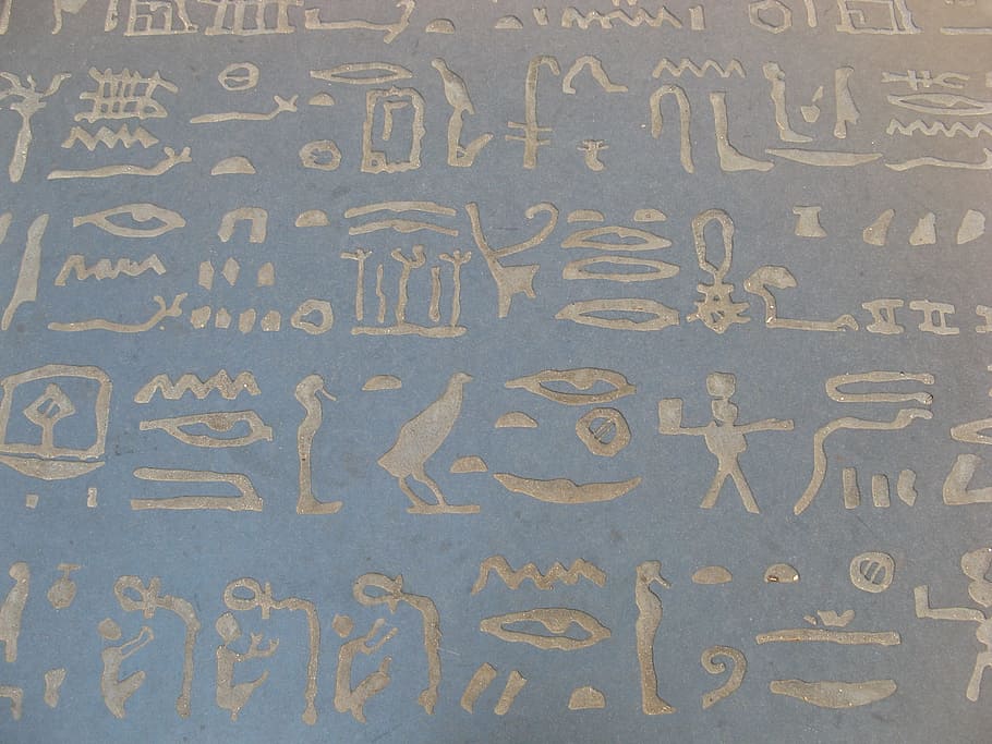 Hieroglyphs, Egypt, Champollion, Figeac, france, full frame