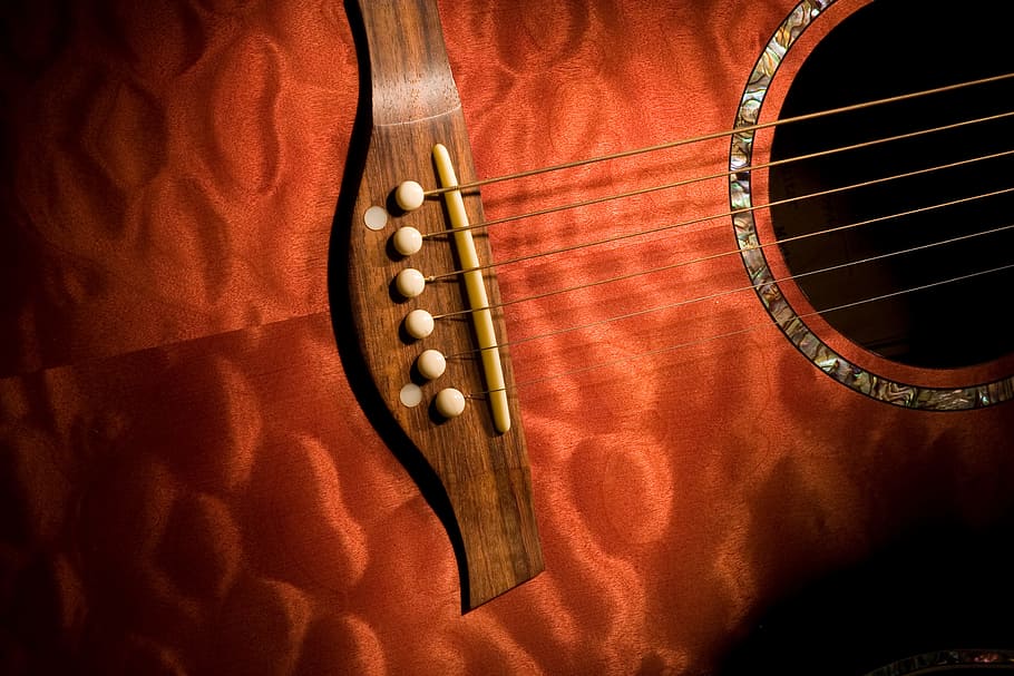 Guitar, Strings, Mother Of Pearl, inlay, wood, music, play, HD wallpaper