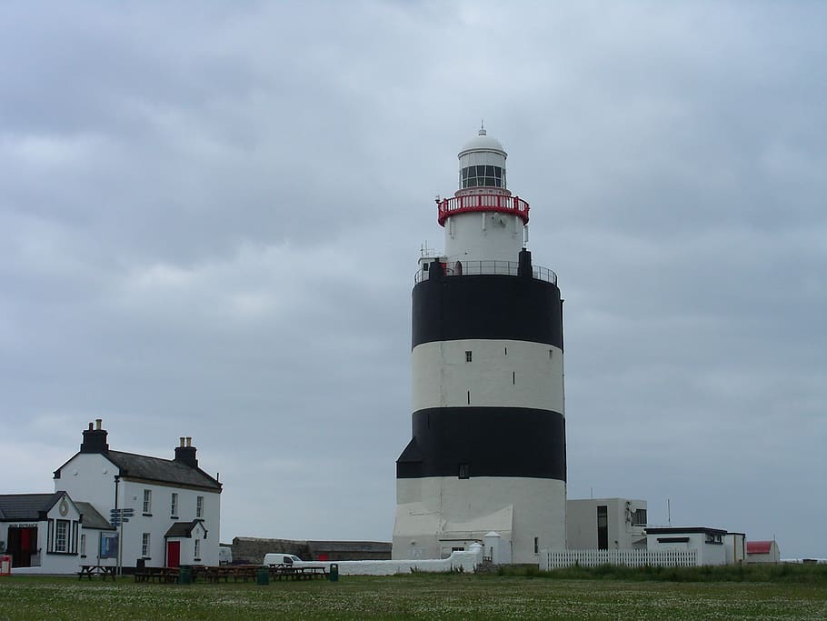 hook head, lighthouse, ireland, architecture, building exterior HD wallpaper