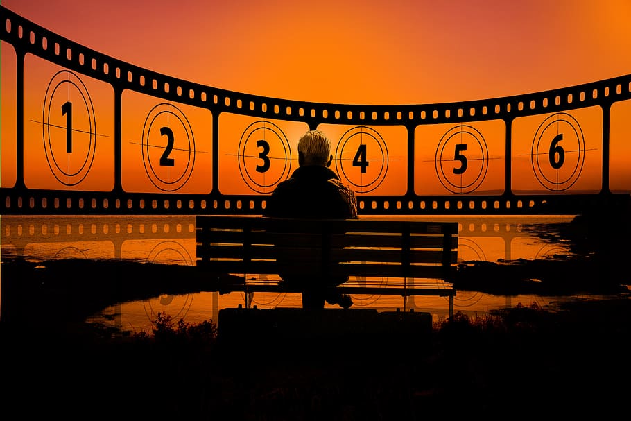 sunset, cinema, demonstration, film, filmstrip, black, video