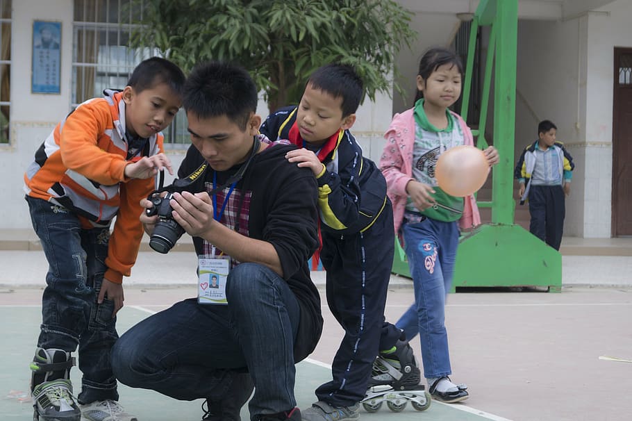 student, support education, moved, child, boys, group of people HD wallpaper