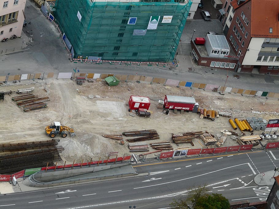 site, build, construction work, excavators, pave, leveling HD wallpaper