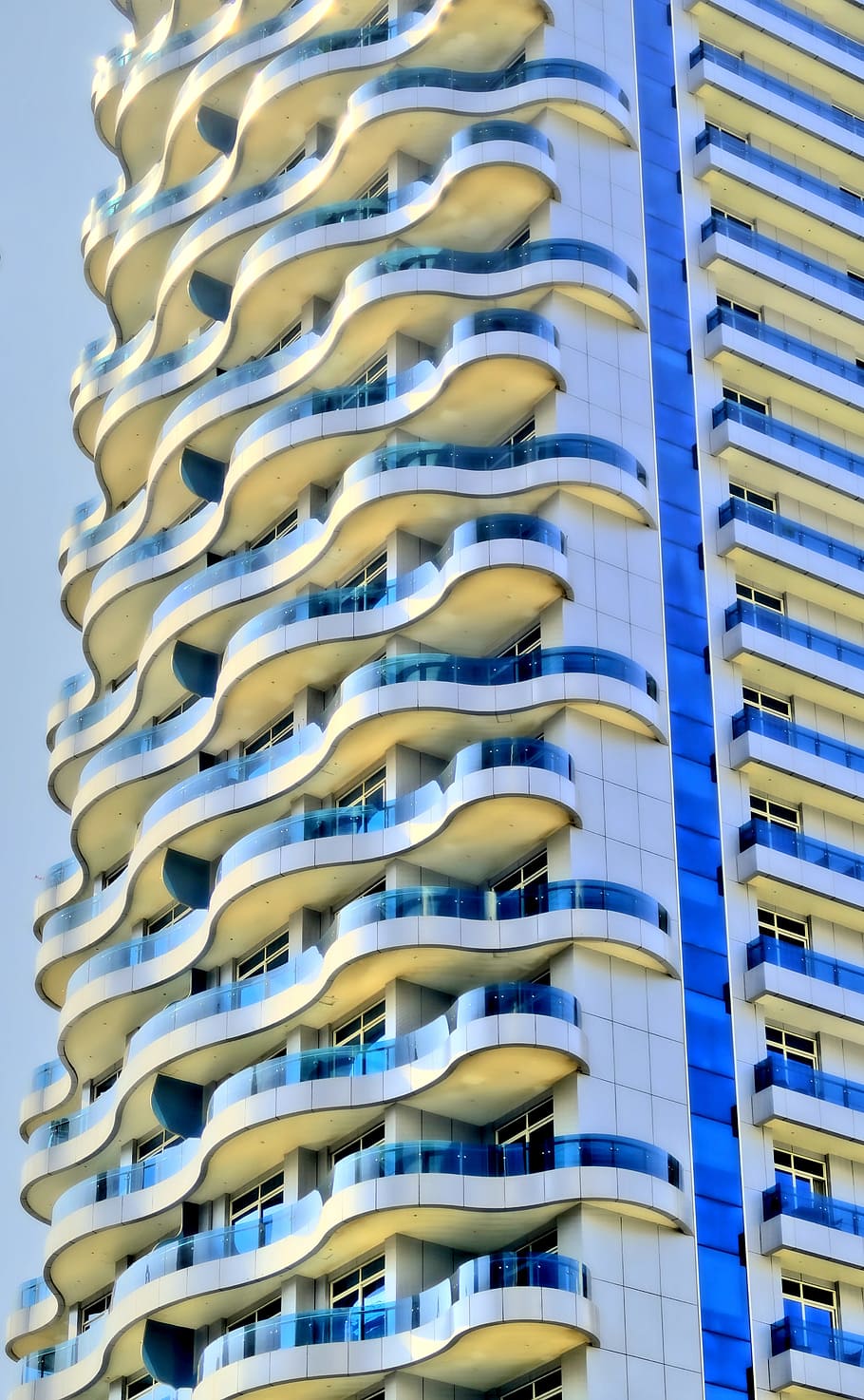 Skyscraper, Architecture, Modern, Dubai, balcony, in a row HD wallpaper