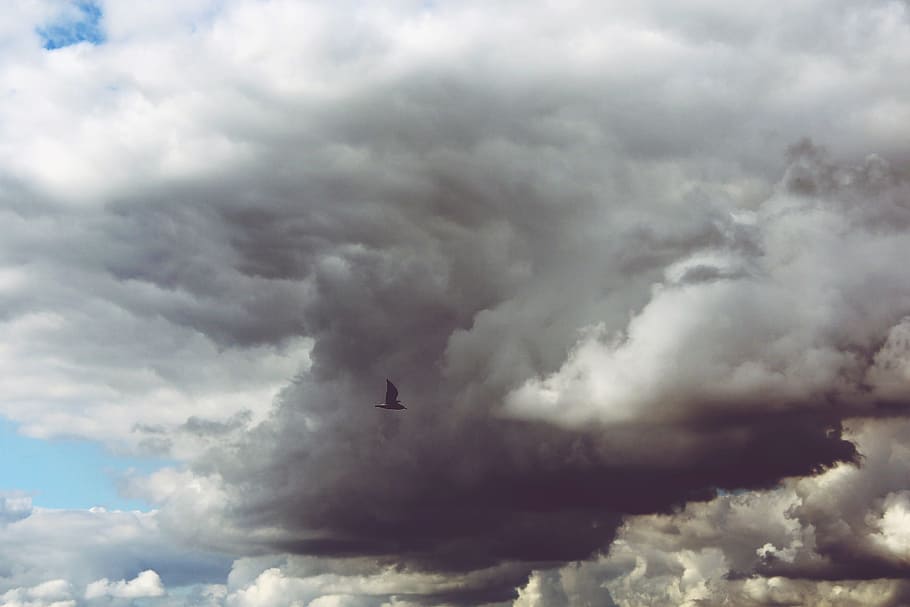 photo of columbus clouds, sky, rain cloud, dark clouds, blue HD wallpaper