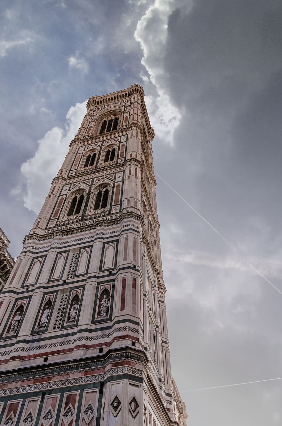florence, campanile, giotto, tuscany, duomo, architecture, low angle view, HD wallpaper