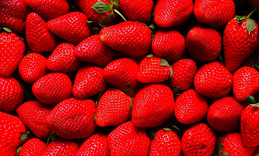 strawberries, red, plum jam, strawberry, full frame, berry fruit HD wallpaper