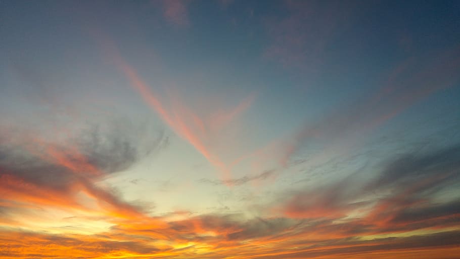 cloud, clouds, sunset, sky, blue, white, landscape, turkey, HD wallpaper
