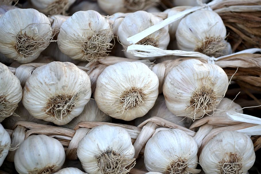 garlic, white, vegetables, food and drink, healthy eating, freshness HD wallpaper