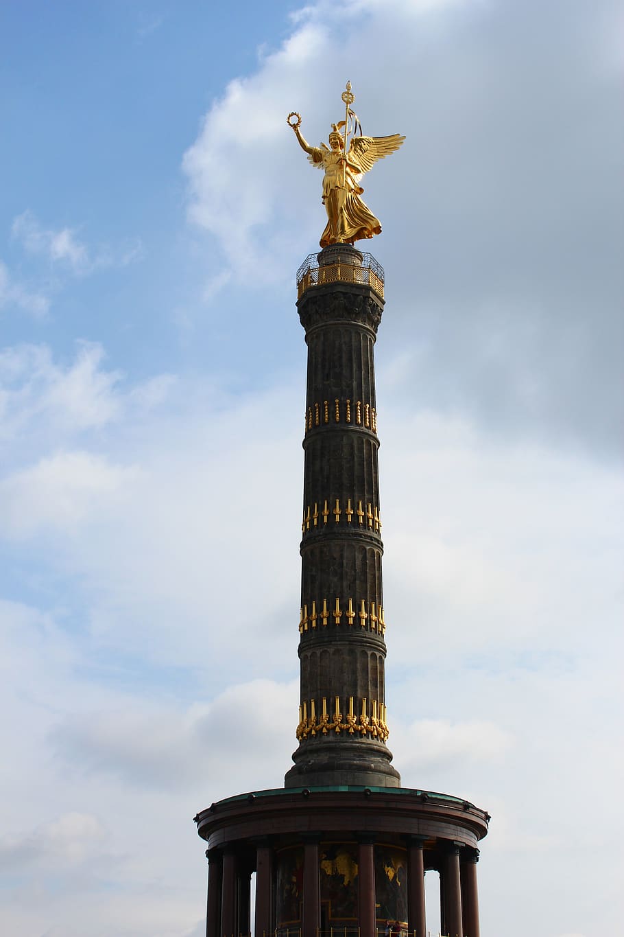 siegessäule, berlin, landmark, sky, clouds, places of interest, HD wallpaper