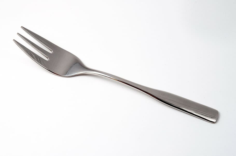 photo of stainless steel fork, cake fork, metal, cutlery, small fork, HD wallpaper