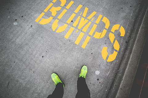 BUMPS Yellow Sidewalk Road Marking, bad, legs, man, people, problems HD wallpaper