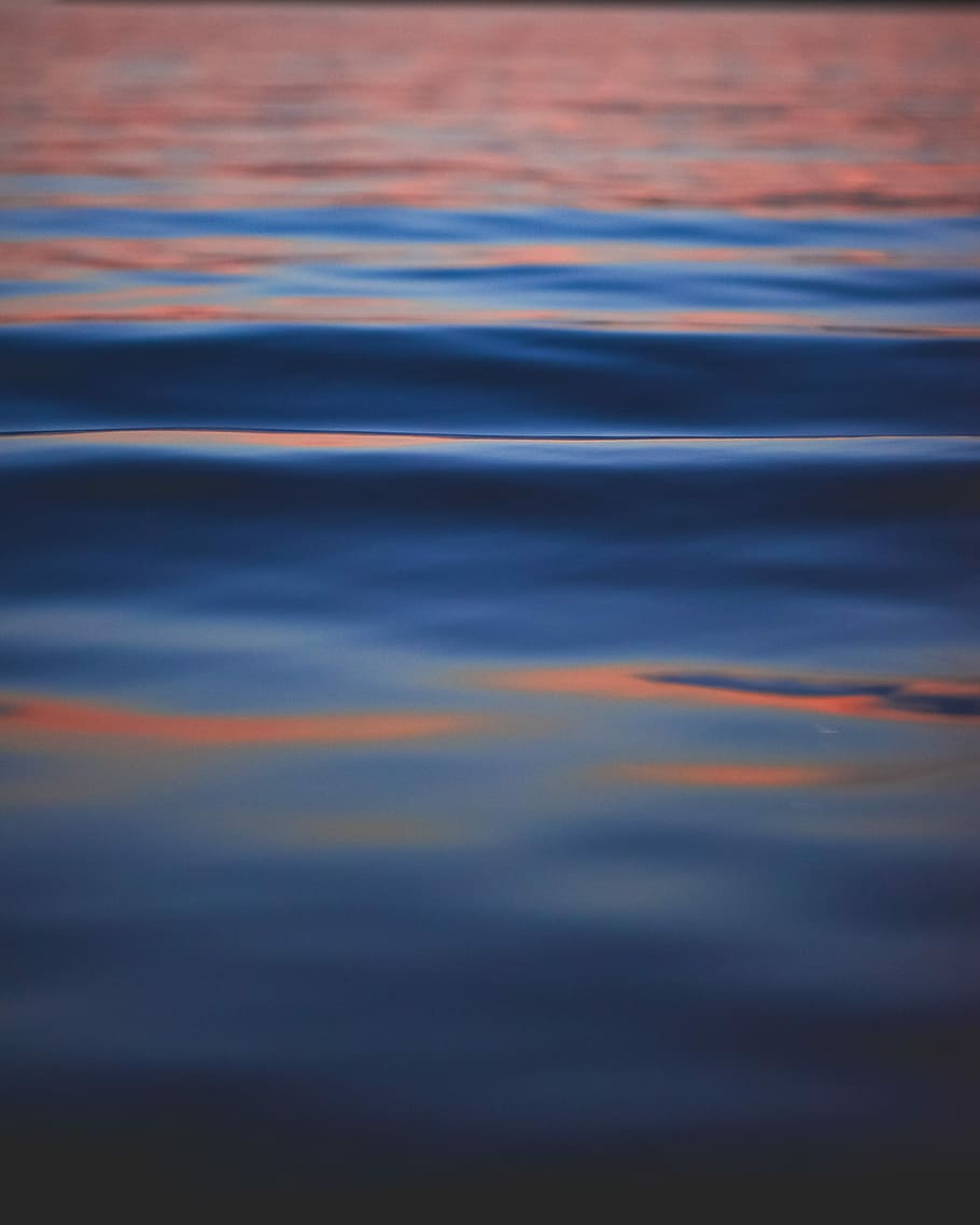 body of water, calm wave of body of water, texture, blur, blue HD wallpaper
