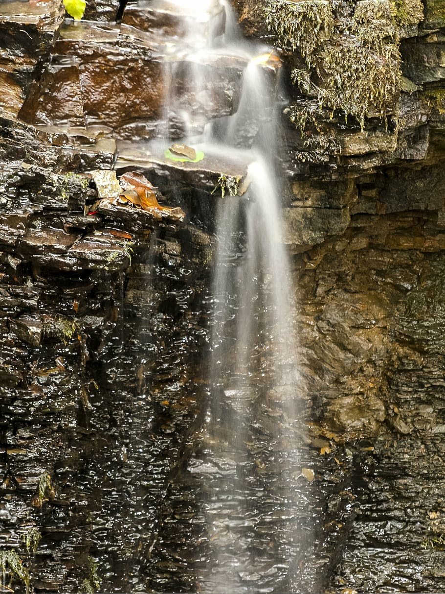 waterfall, nature, landscape, motion, long exposure, flowing water HD wallpaper