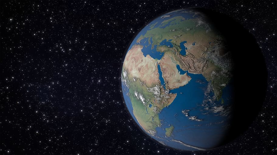 planet earth, europe, africa, space, globe, continents, 3d model