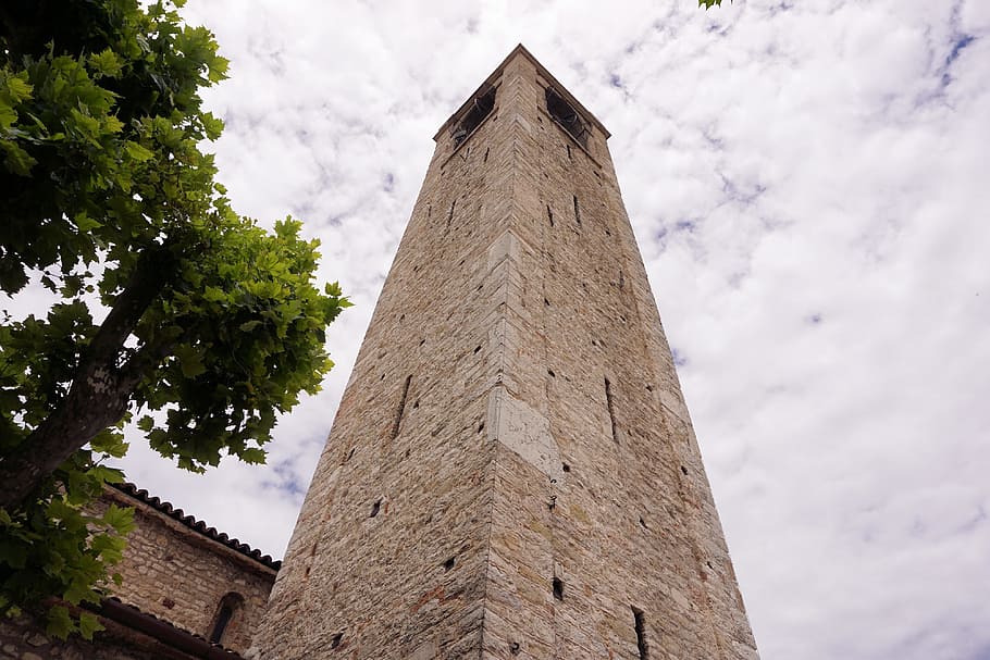 tower, old, historically, building, stone tower, masonry, bardolino HD wallpaper