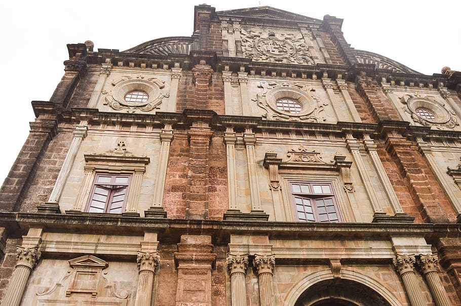 architecture, old, ancient, building, travel, church, goa, tourism, HD wallpaper