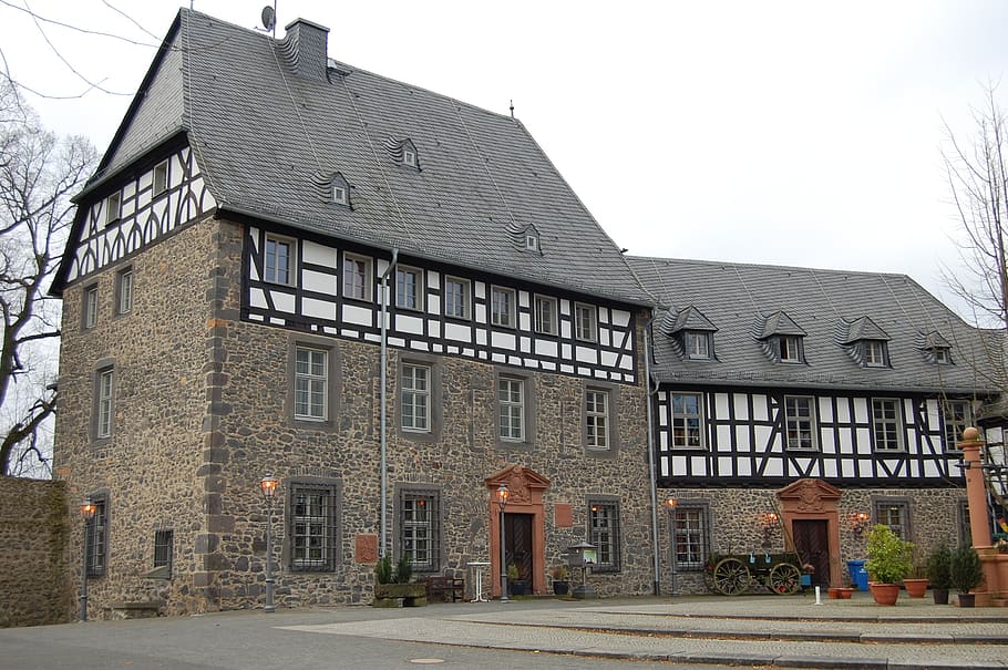 hof, courtyard, monastery, wall, masonry, restaurant, castle HD wallpaper