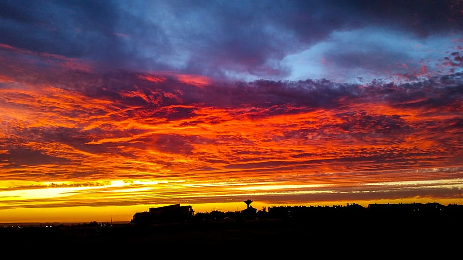 sunset, nature, dawn, panoramic, landscape, cloud - sky, silhouette HD wallpaper