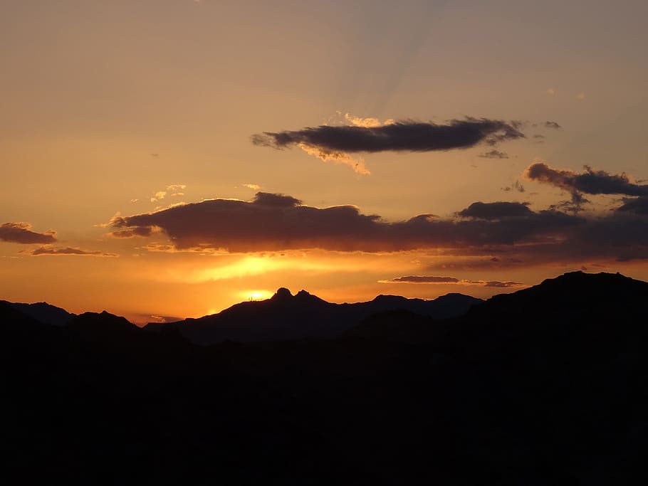 Sunset, Cloud, Nature, sky, mountain, scenics, landscape, dusk HD wallpaper