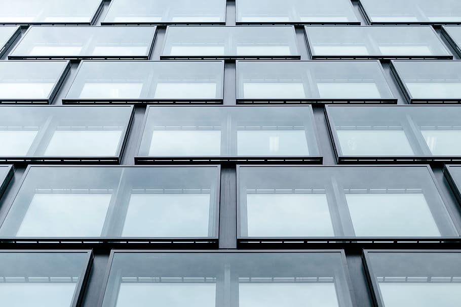 low angle photography of glass building, low angle photography of glassed building, HD wallpaper
