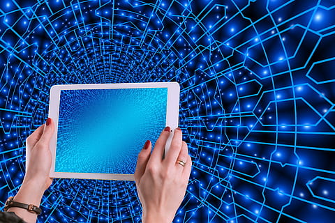 person holding white tablet computer, system, network, connection HD wallpaper
