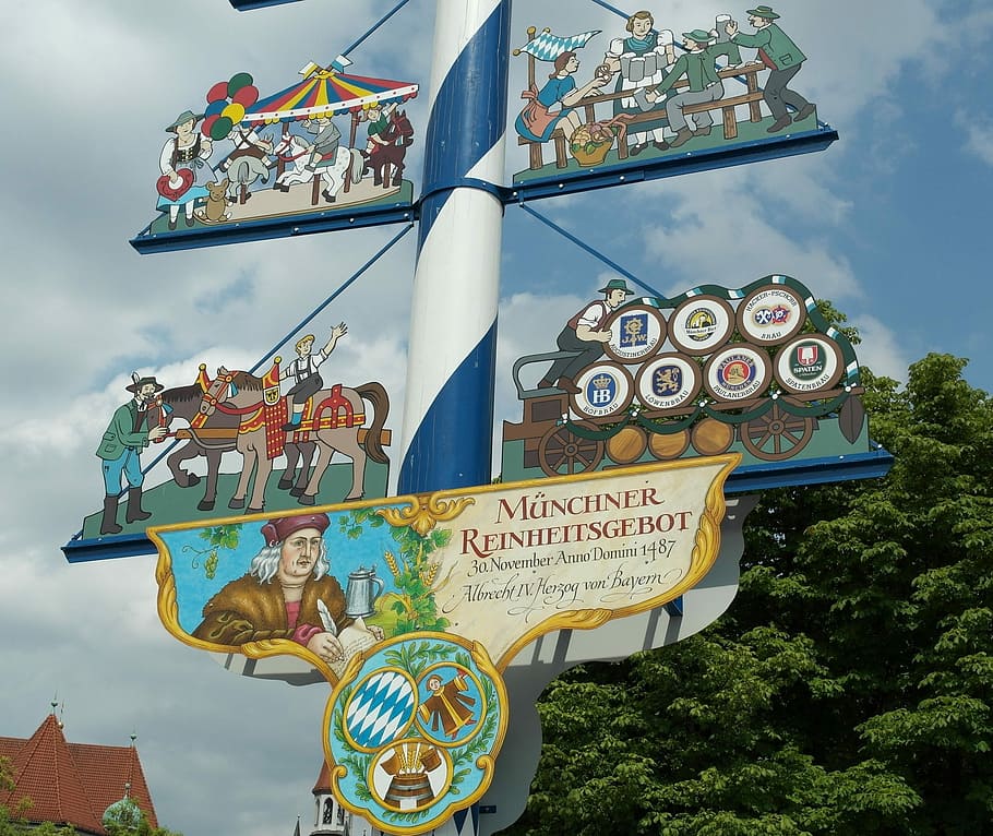 Maypole, Bavaria, Munich, Tradition, viktualienmarkt, beer HD wallpaper