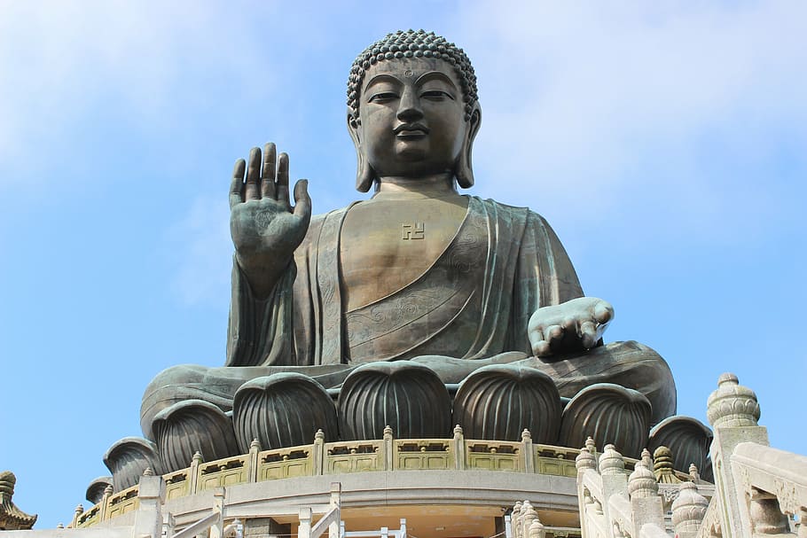 Gautama Buddha statue, tian tan buddha, bronze, hong kong, asia