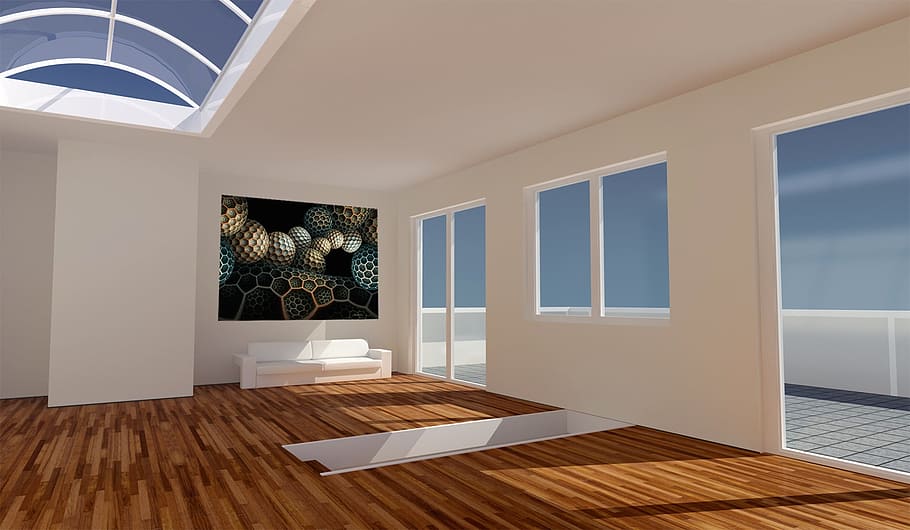 house internal structure screenshot, gallery, space, lichtraum, HD wallpaper