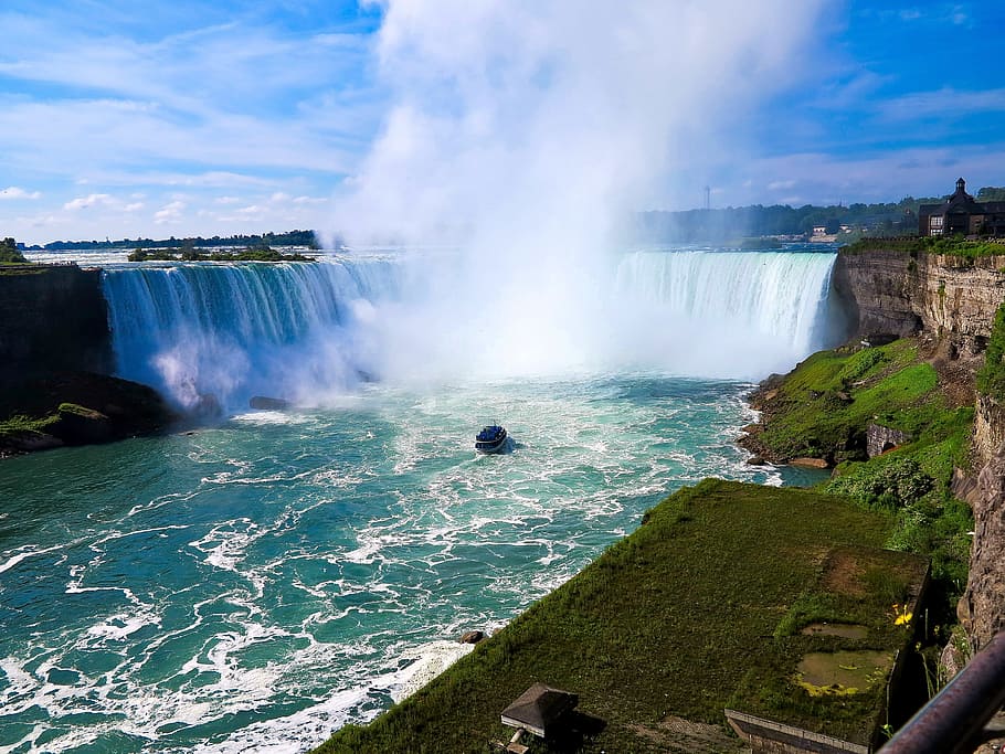 Waterfall, Canada, Nature, Landscape, usa, motion, scenics HD wallpaper