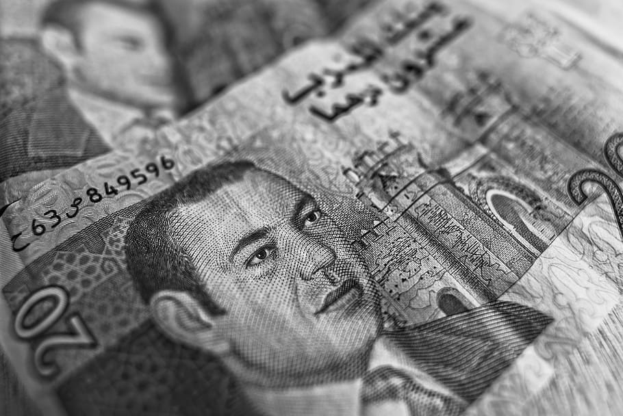 20 banknote close-up photo, dirham, moroccan currency, money, HD wallpaper
