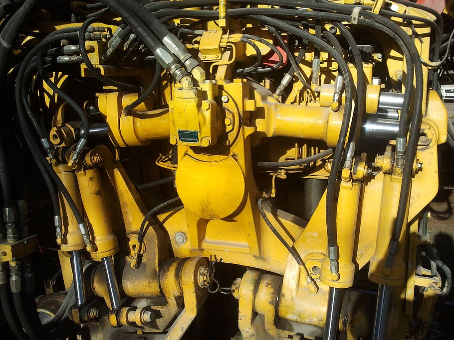 machine, hose, yellow, machinery, technology, transportation HD wallpaper