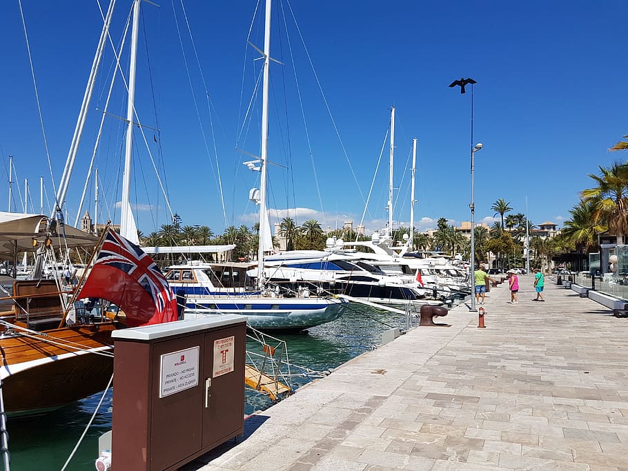 spain, harbor, port, sea, summer, nautical vessel, transportation HD wallpaper