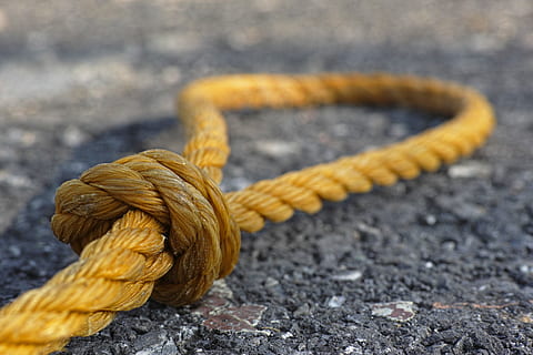 rope, yellow, connect, old, macro, node, close, detail shots HD wallpaper