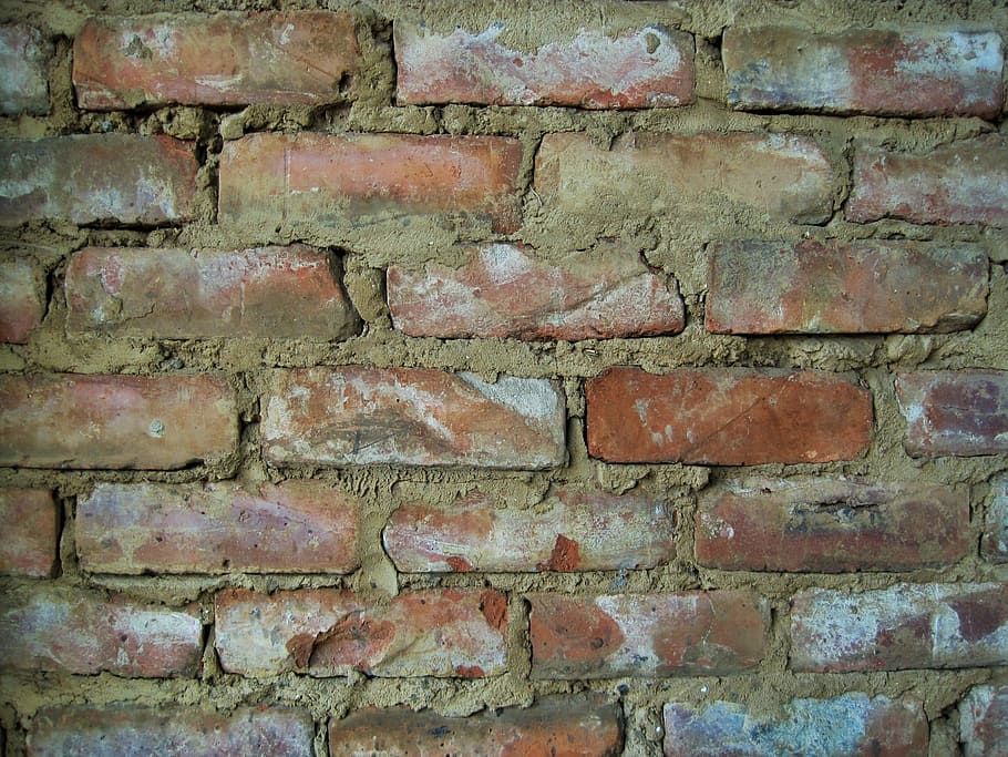 wall, brick, red, mortar, rough, old, building, texture, backdrop HD wallpaper