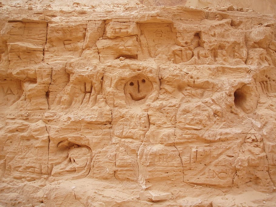 rock, smiley, face, stone, craft, architecture, history, the past HD wallpaper