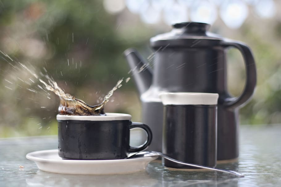 coffee, splash, terrace, focus on foreground, no people, food and drink HD wallpaper