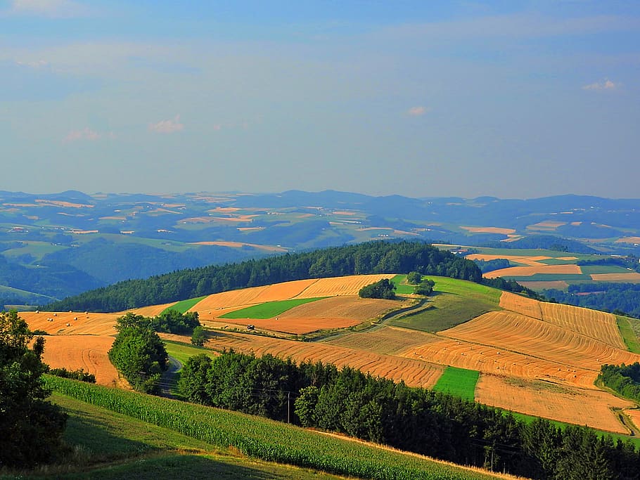 outlook, landscape, distant view, hill, rural Scene, agriculture HD wallpaper