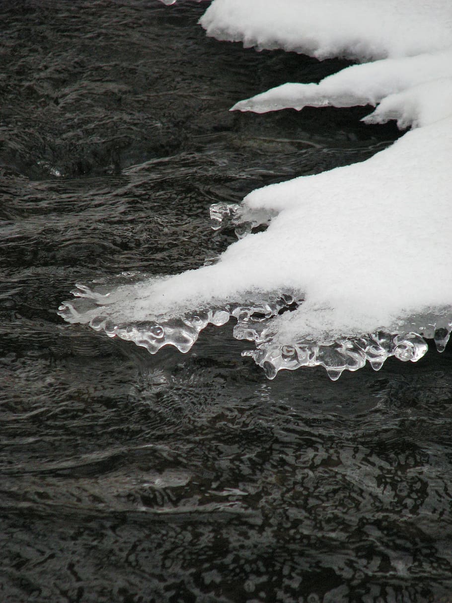 winter, stream, ice, water, nature, sea, snow, cold - Temperature HD wallpaper