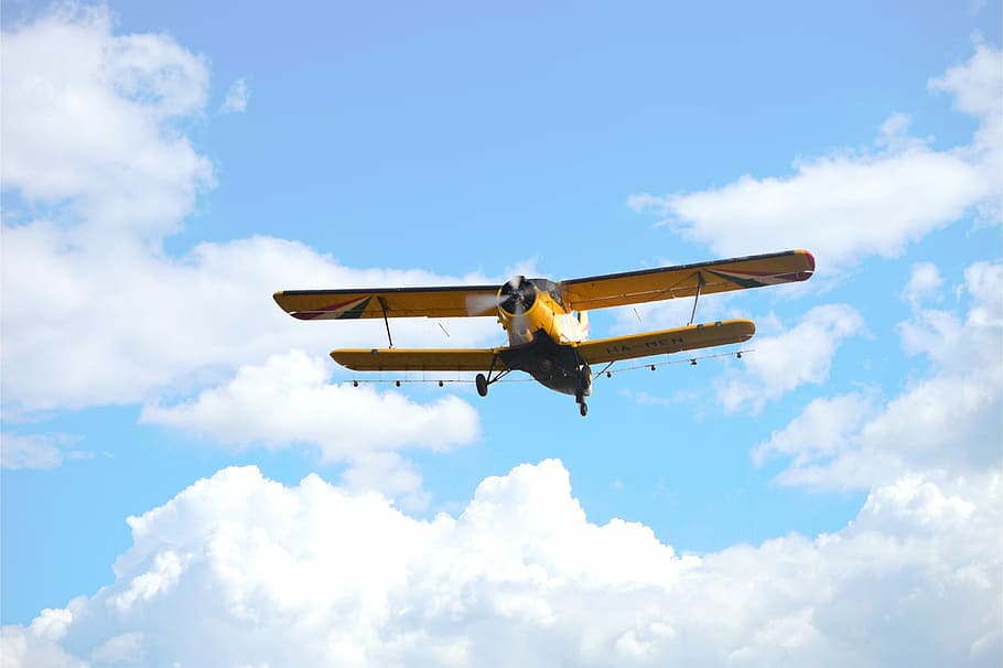 flying, spraying, mosquito control, flight, sky, air vehicle HD wallpaper
