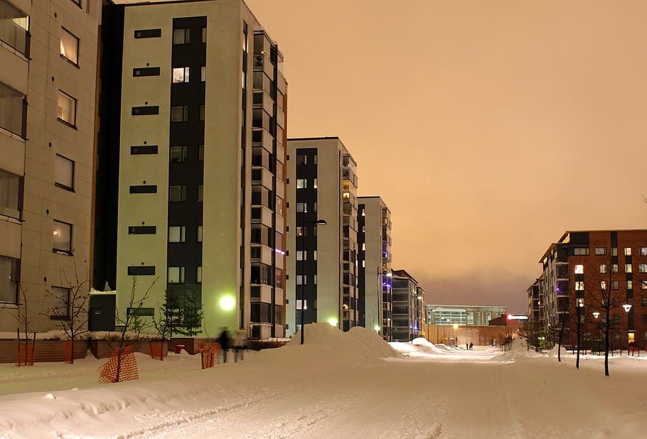 Oulu, Finland, Winter, Snow, Ice, City, cities, architecture