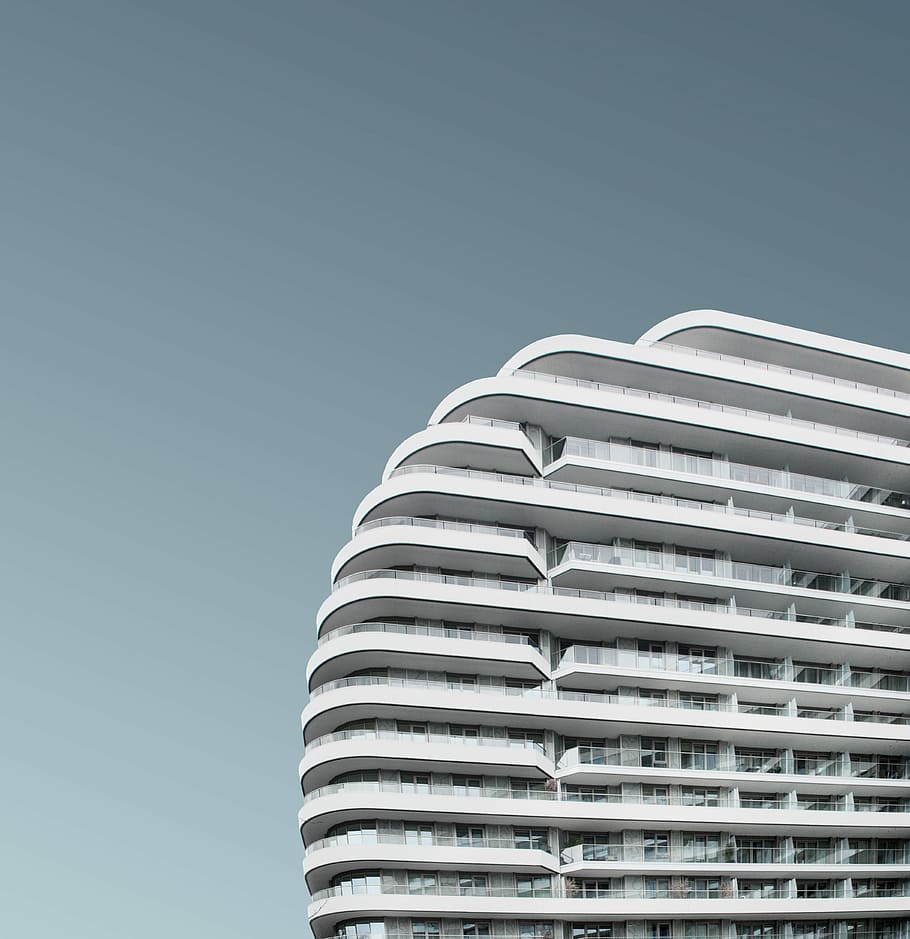 white concrete building, landscape photography of white building HD wallpaper