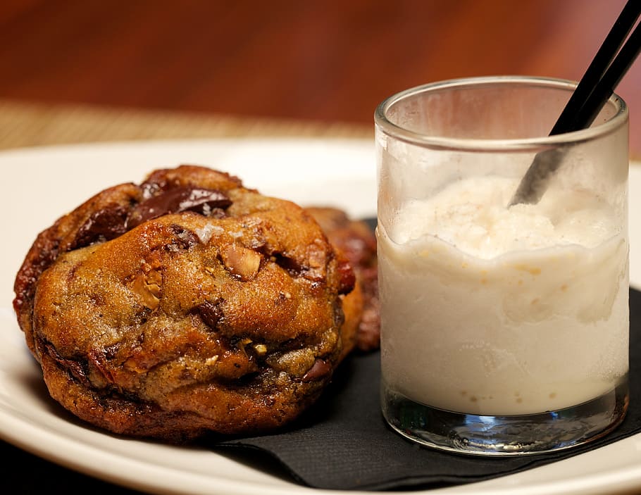 dessert, cookie, milkshake, food and drink, ready-to-eat, freshness HD wallpaper