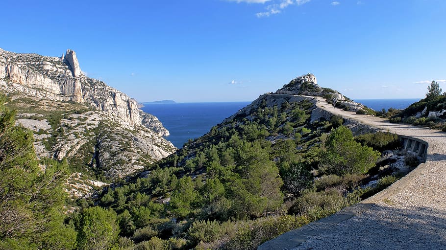 Hd Wallpaper Rock Cliff Near Body Of Water Calanque Marseille Cassis Sea Wallpaper Flare