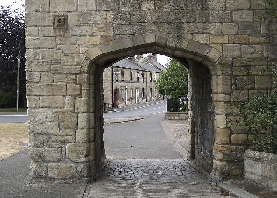 Warkworth, Northumberland, Gate, Stone, arch, history, architecture, HD wallpaper