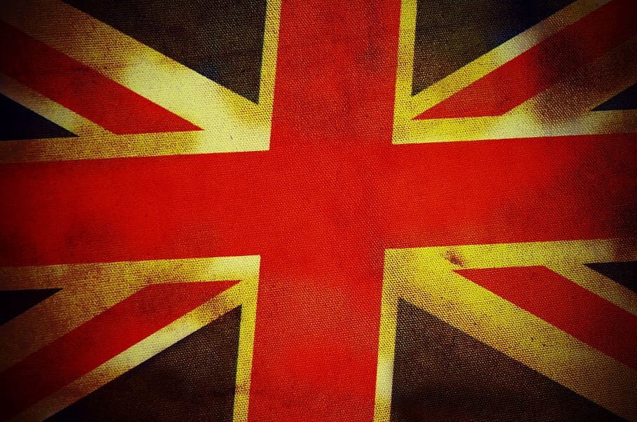 United Kingdom flag, abstract, aged, background, art, blue HD wallpaper