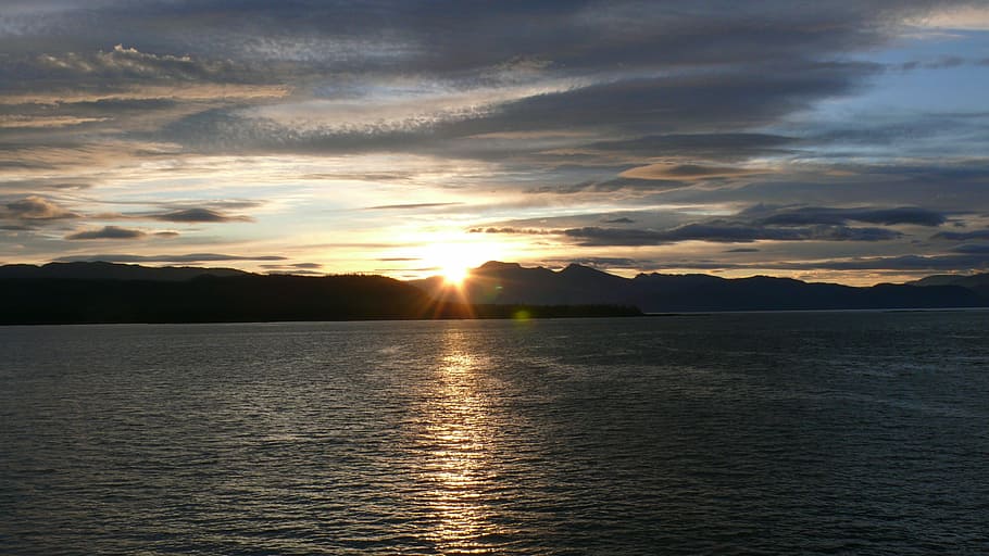 alaska, usa, sunset, sky, water, cloud - sky, beauty in nature HD wallpaper