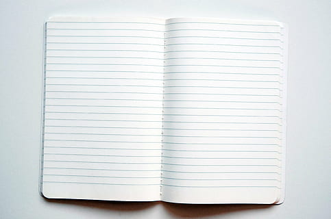 white notebook, vintage, exercise book, lines, unfolded, paper HD wallpaper