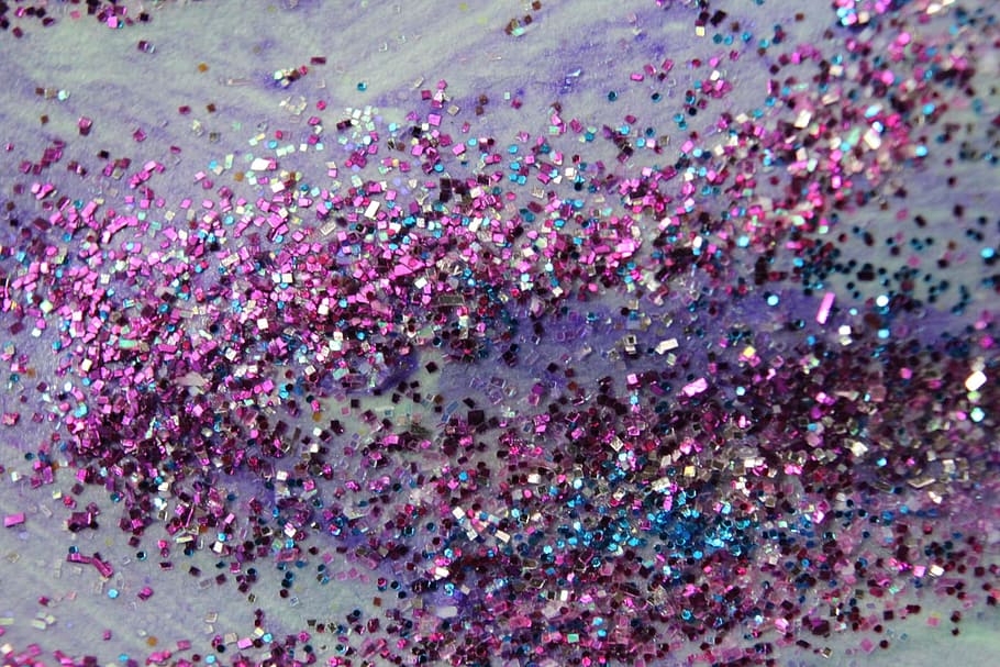 pink and purple textiles, sparkles, glitter, blue, glimmer, party