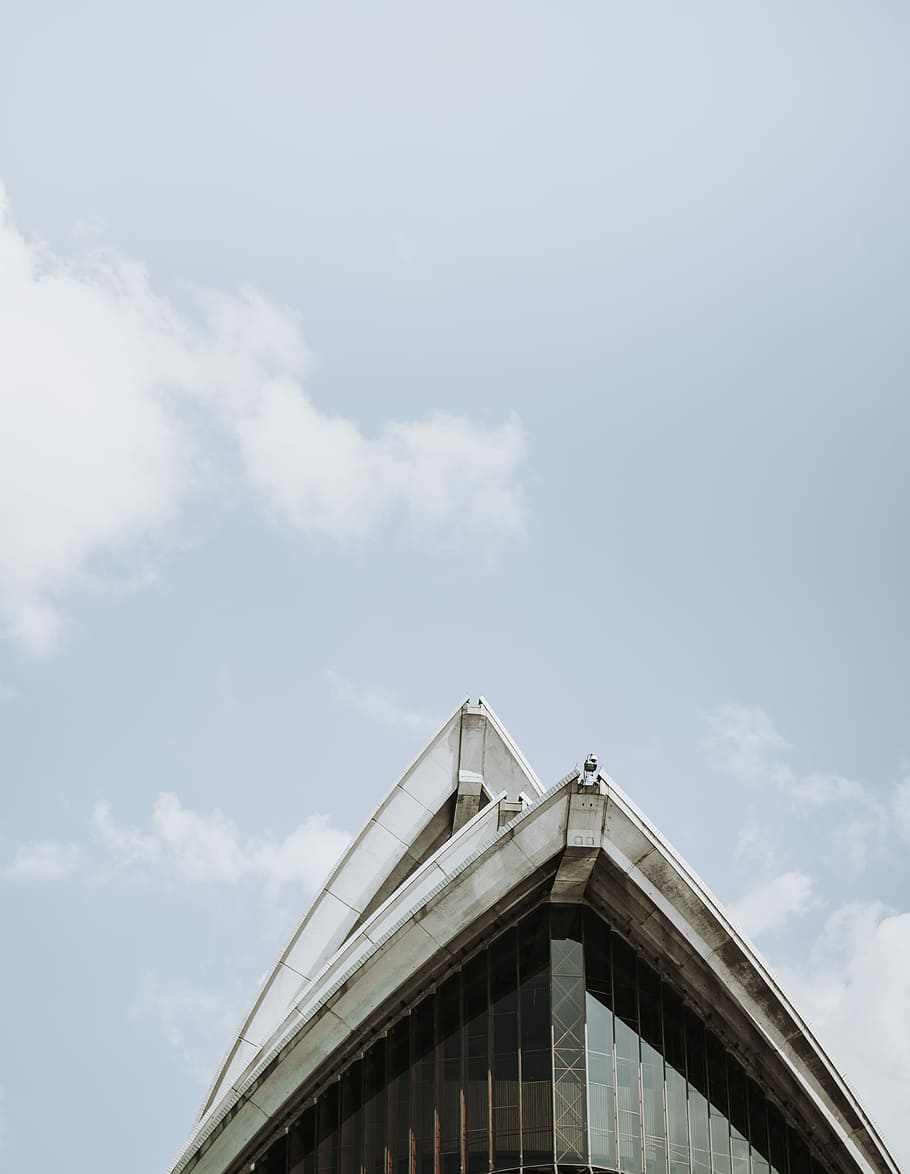 Sydney Opera House under white clouds, architecture, building HD wallpaper