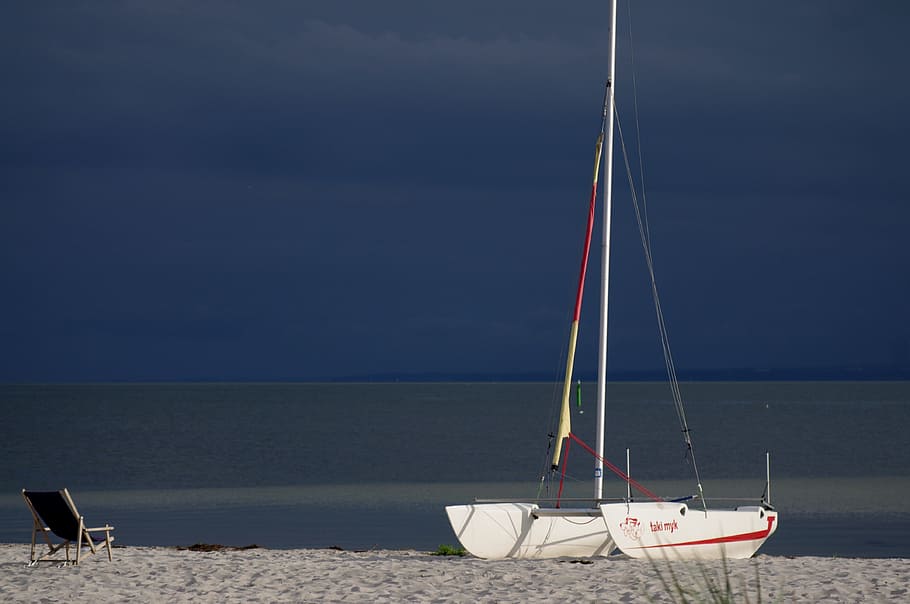Free, Sea, Cove, Sails, Holiday, landscape, beach, ship, the coast HD wallpaper
